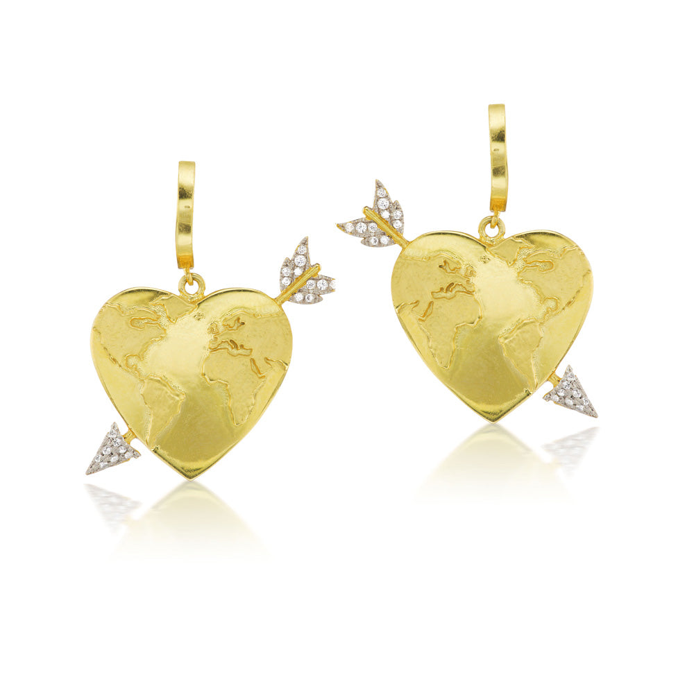 Heart Globe Earrings
