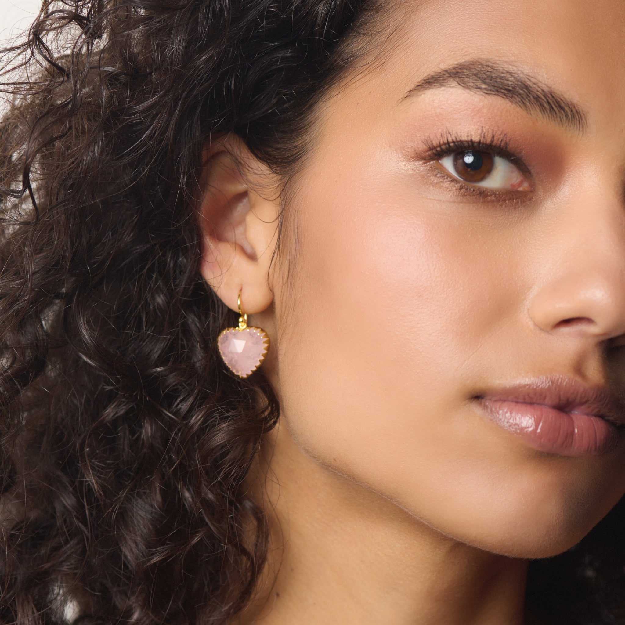 Morganite Heart Earrings