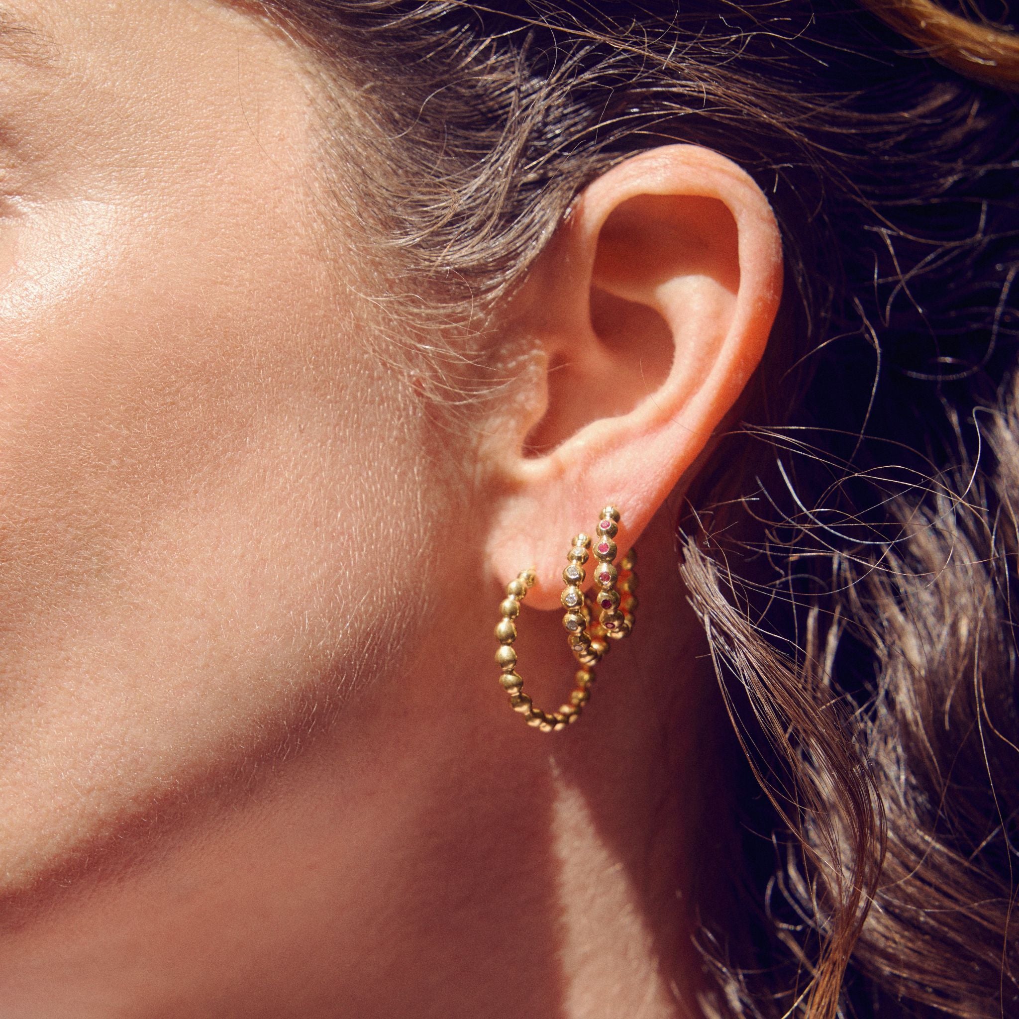 Greek Mini Demetra diamond hoops