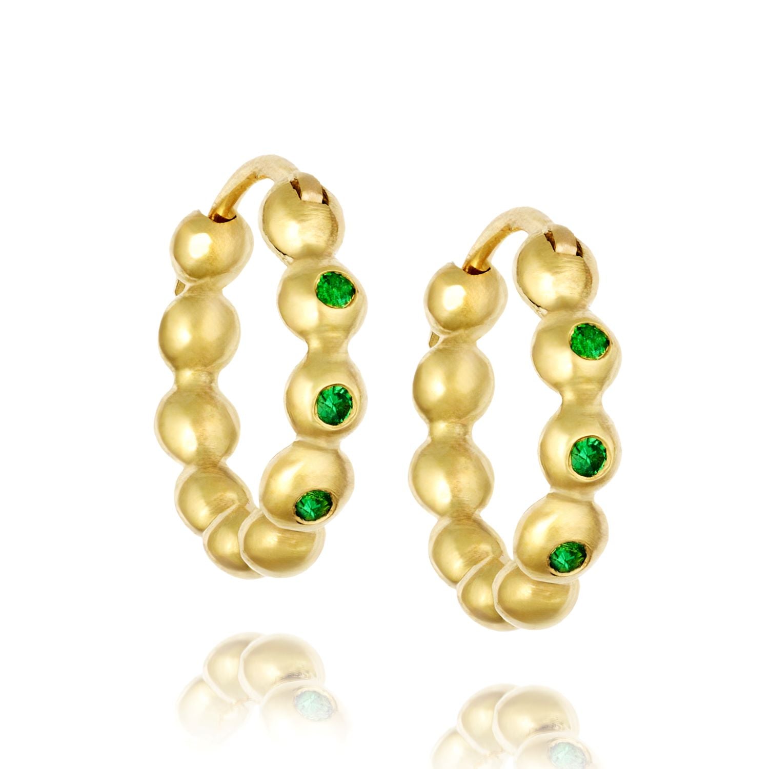 Greek Mini Demetra tsavorite hoops