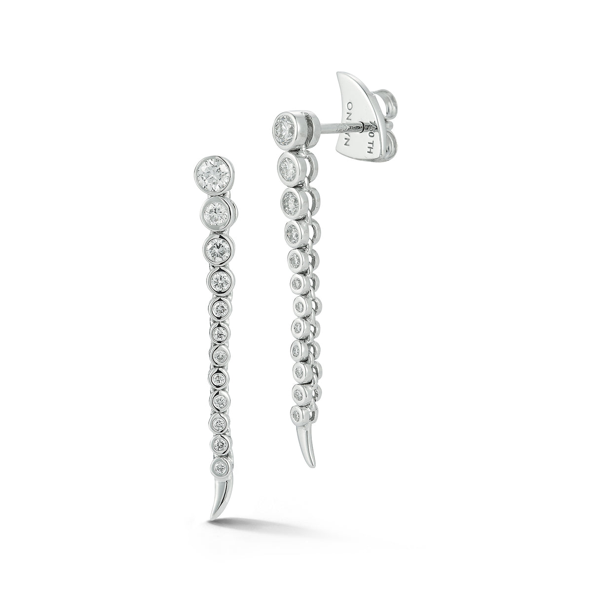 Short Continuum Earring in White Gold
