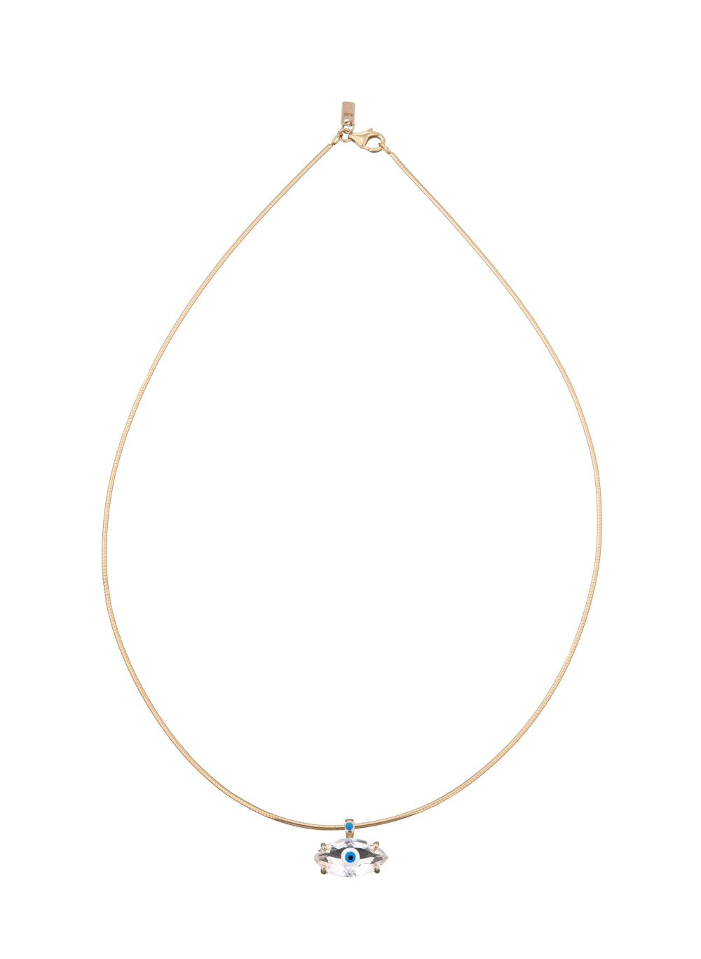 Rock Crystal Fortuneye Necklace in Yellow Gold