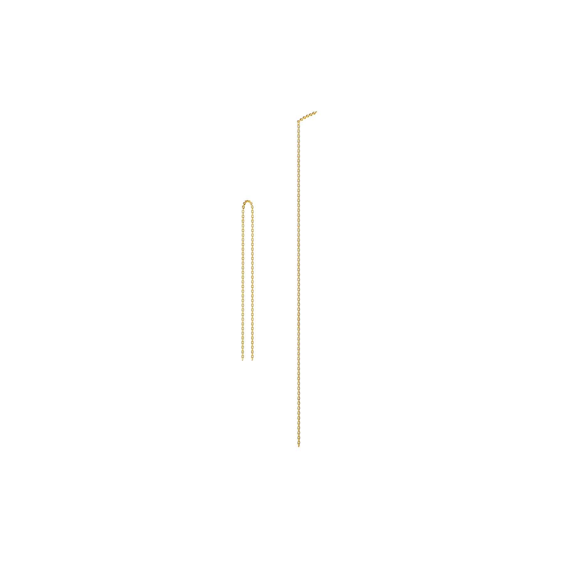 Yellow Gold Thread Chain Earrings in 150mm