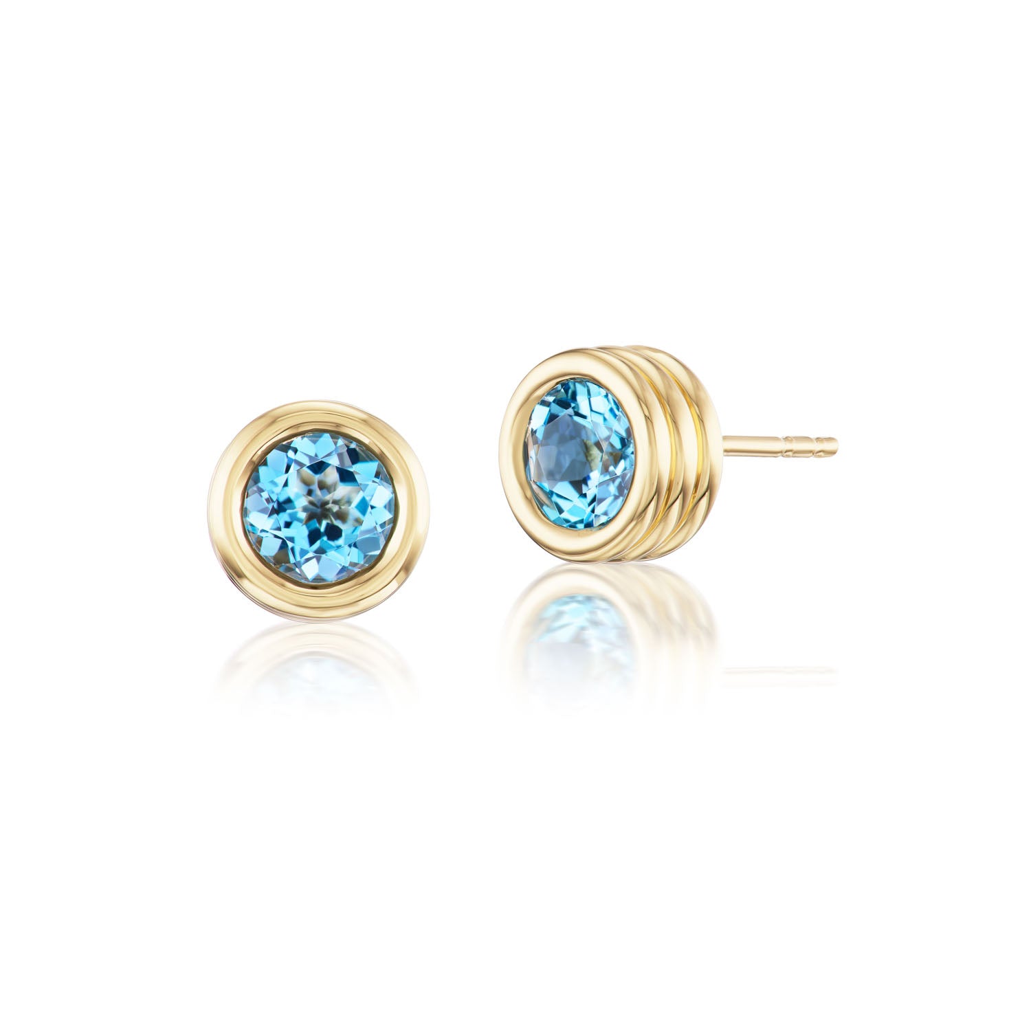 Blue Topaz Grotto Stud Earrings