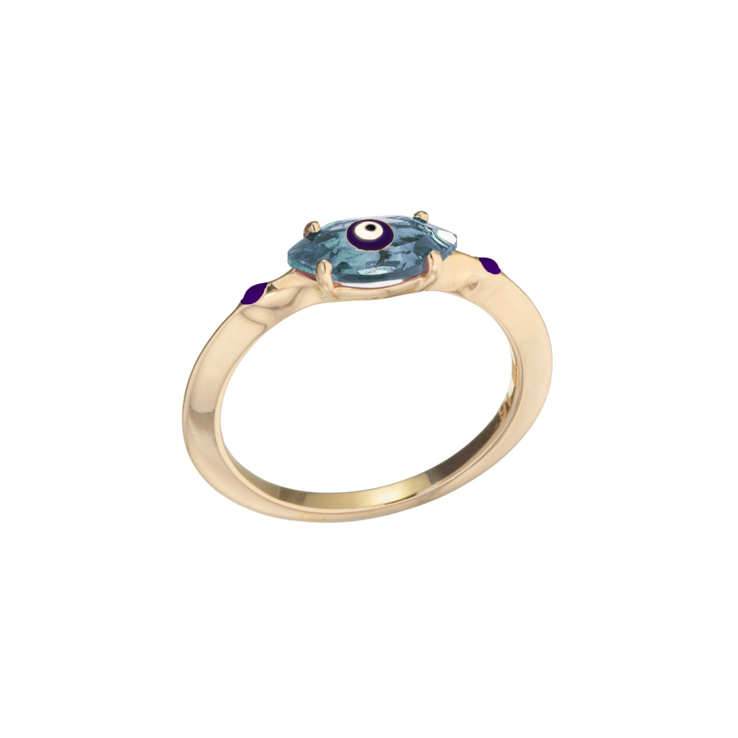 Topaz Big Eye Ring in Deep Purple