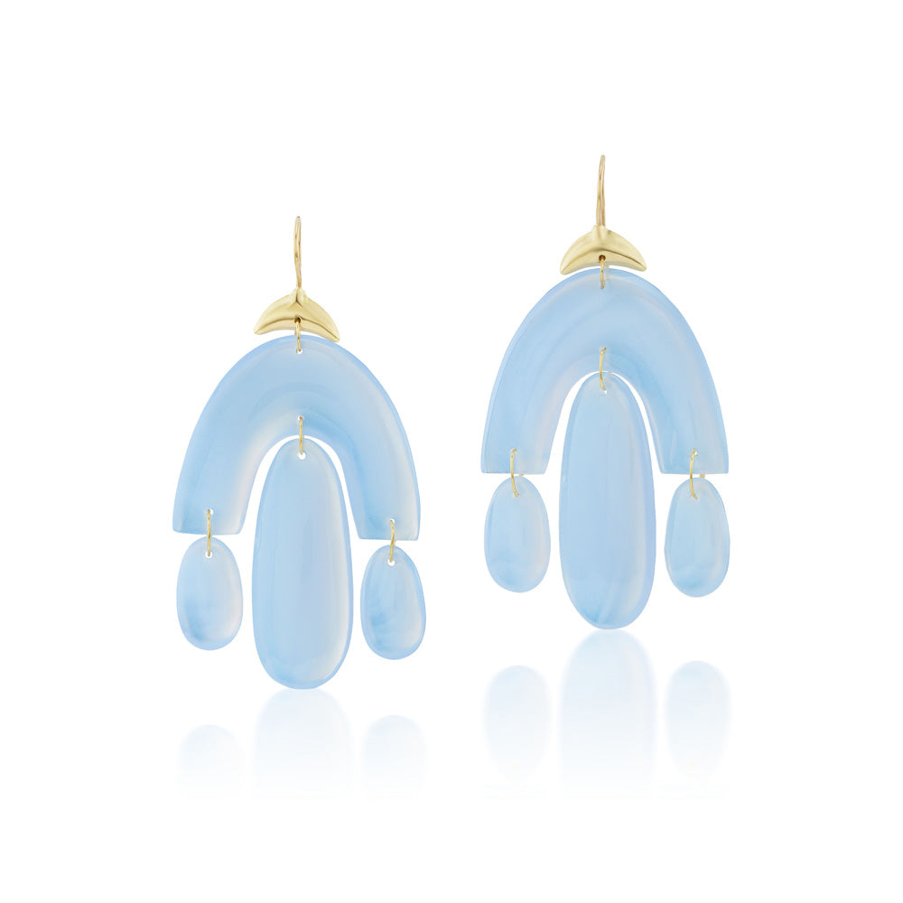A pair of Ten Thousand Things Chandelier Earrings with gold accents.