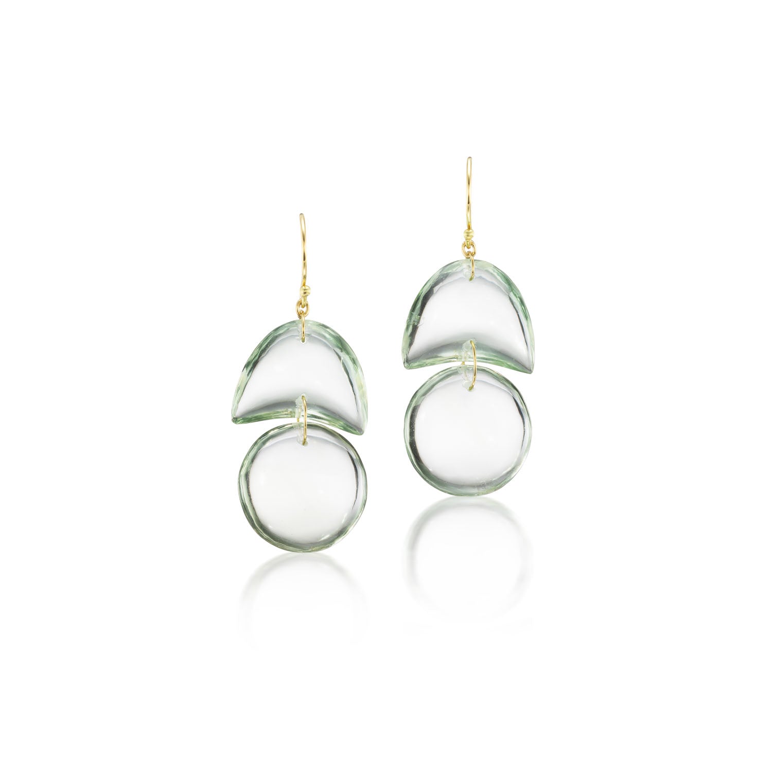 Green Amethyst Tiny Arp Earrings