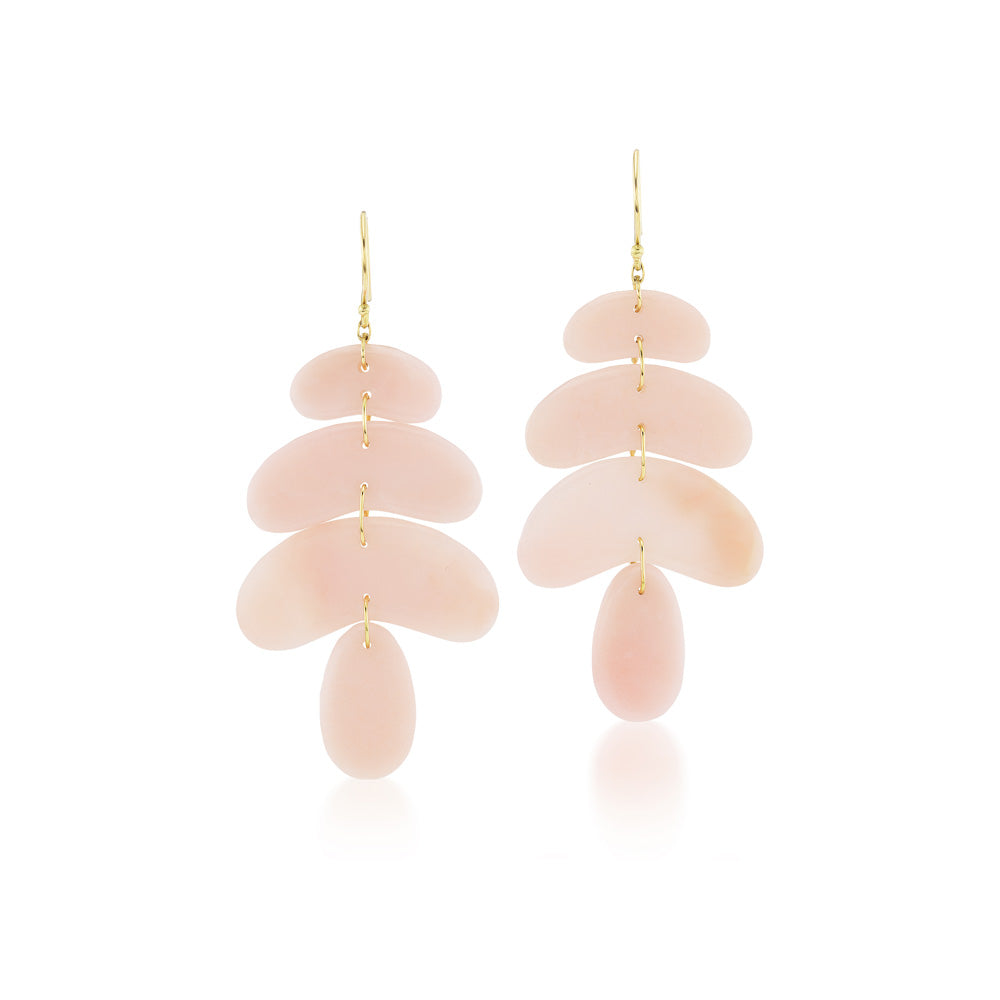 A pair of Totem Earrings by Ten Thousand Things, with gold-plated dangles featuring jade accents.