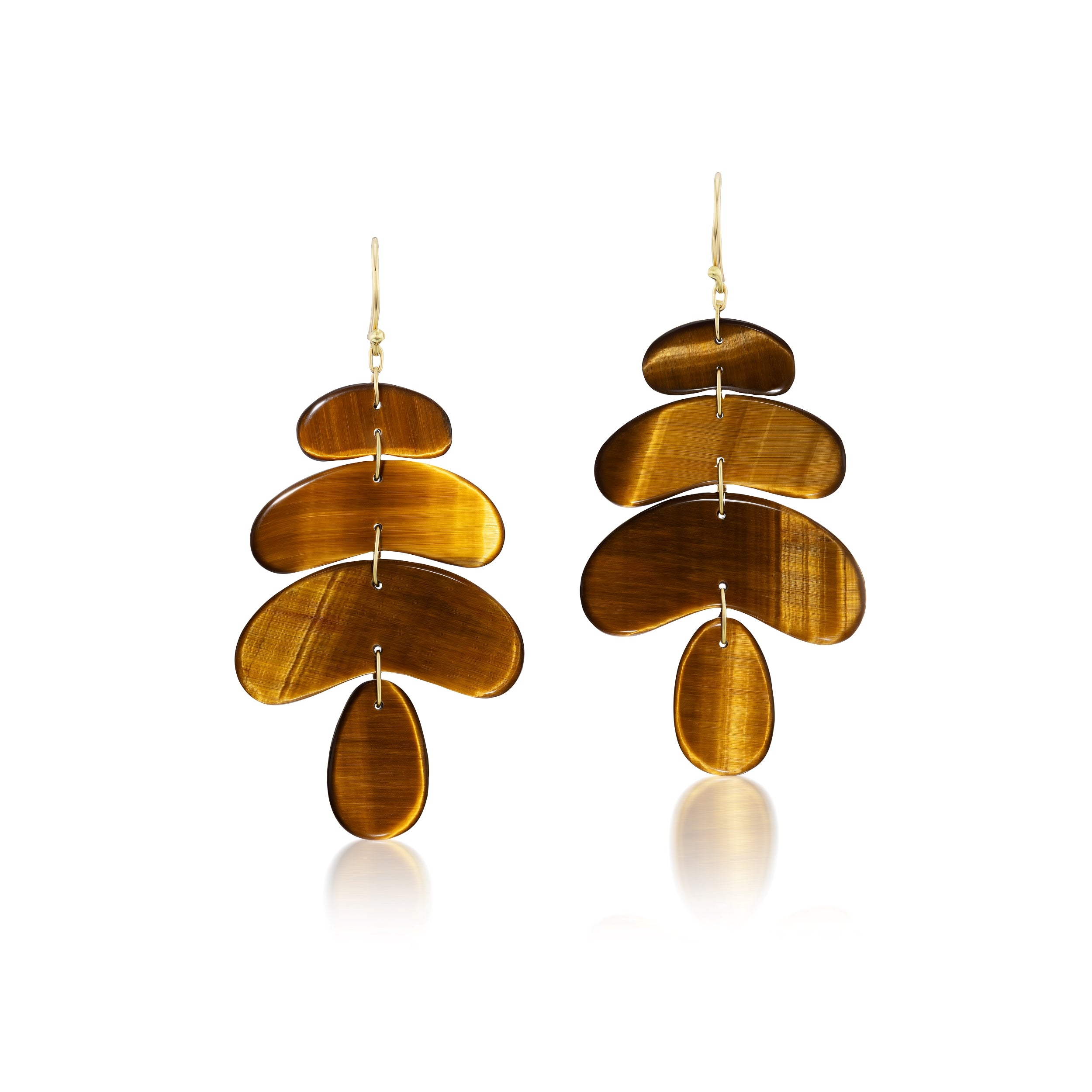 Small Flat Totem Earring with Tiger's Eye