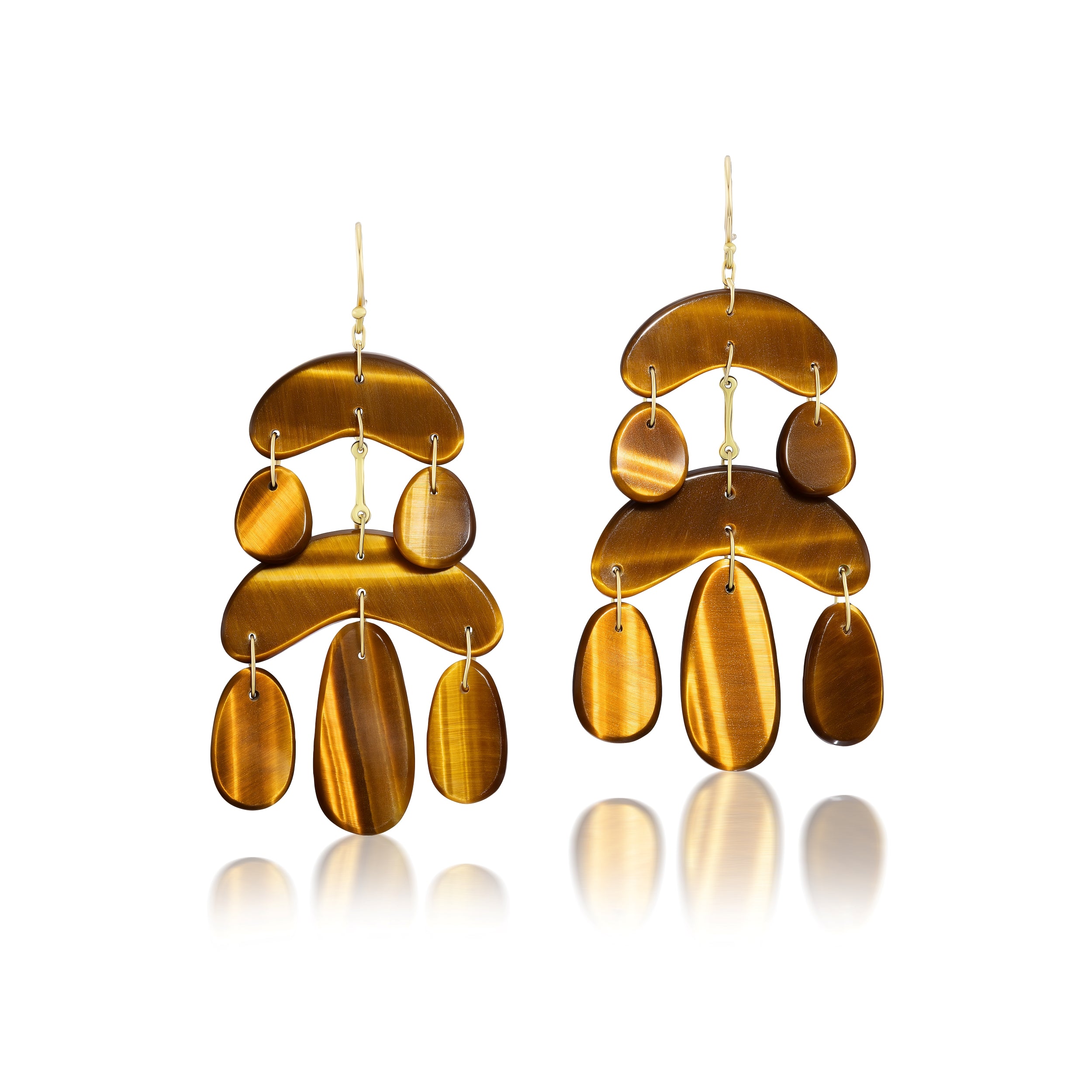 Tiny chandelier earring with Tiger Eye