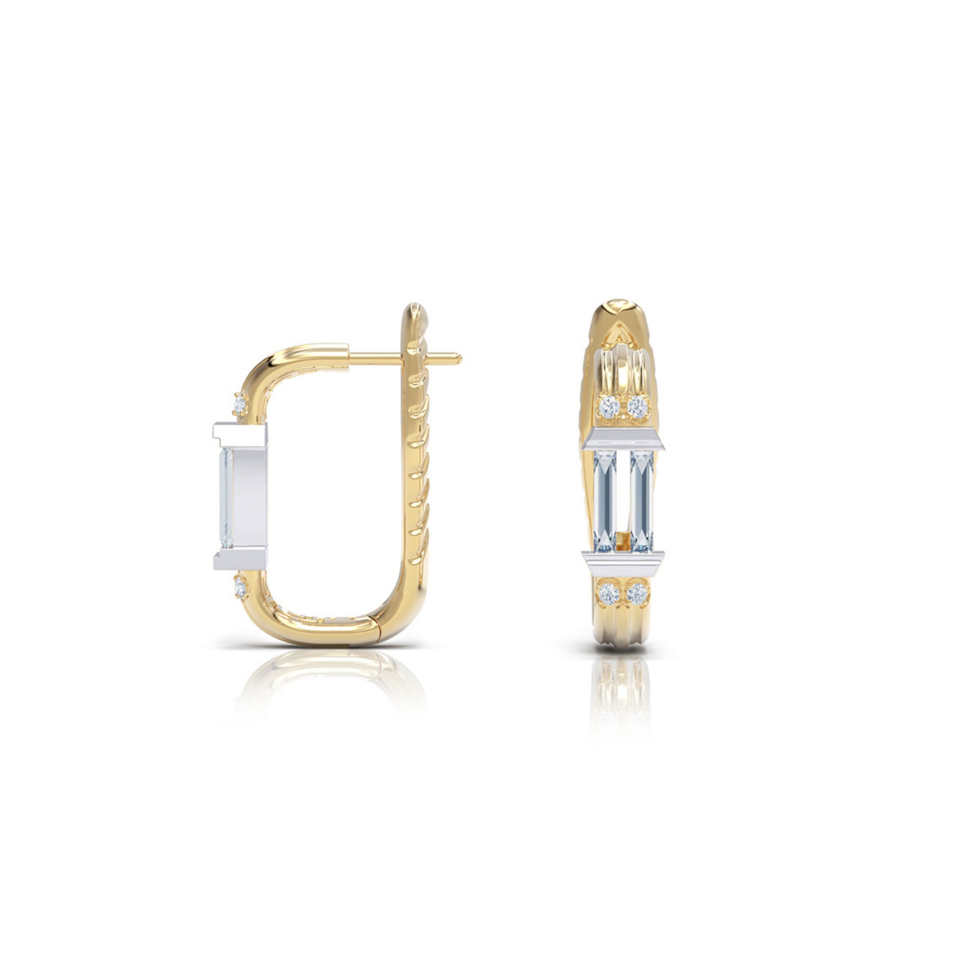 The Baguette Flutes Earrings