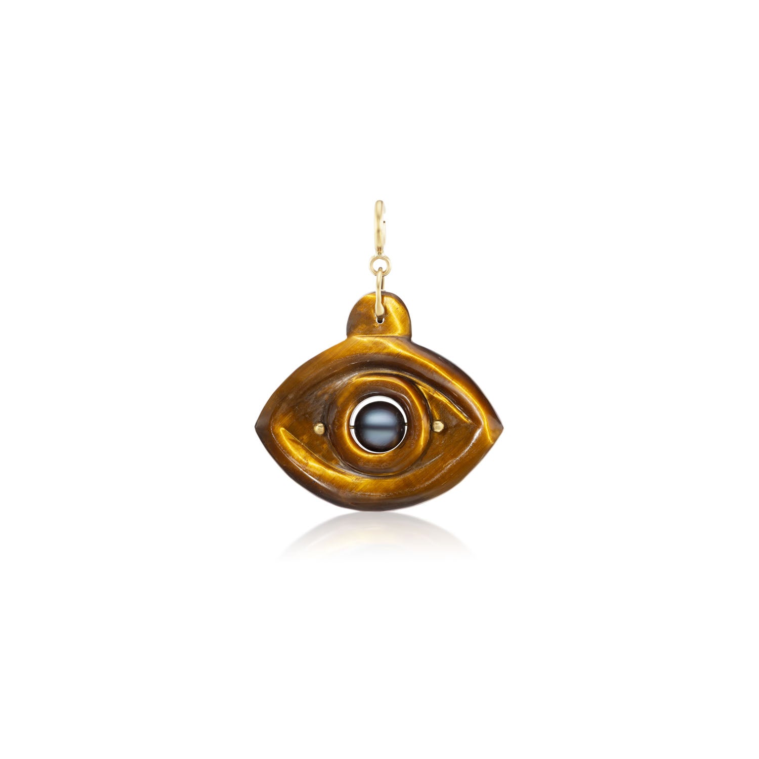 Tiger's Eye & Black Pearl Eye Charm