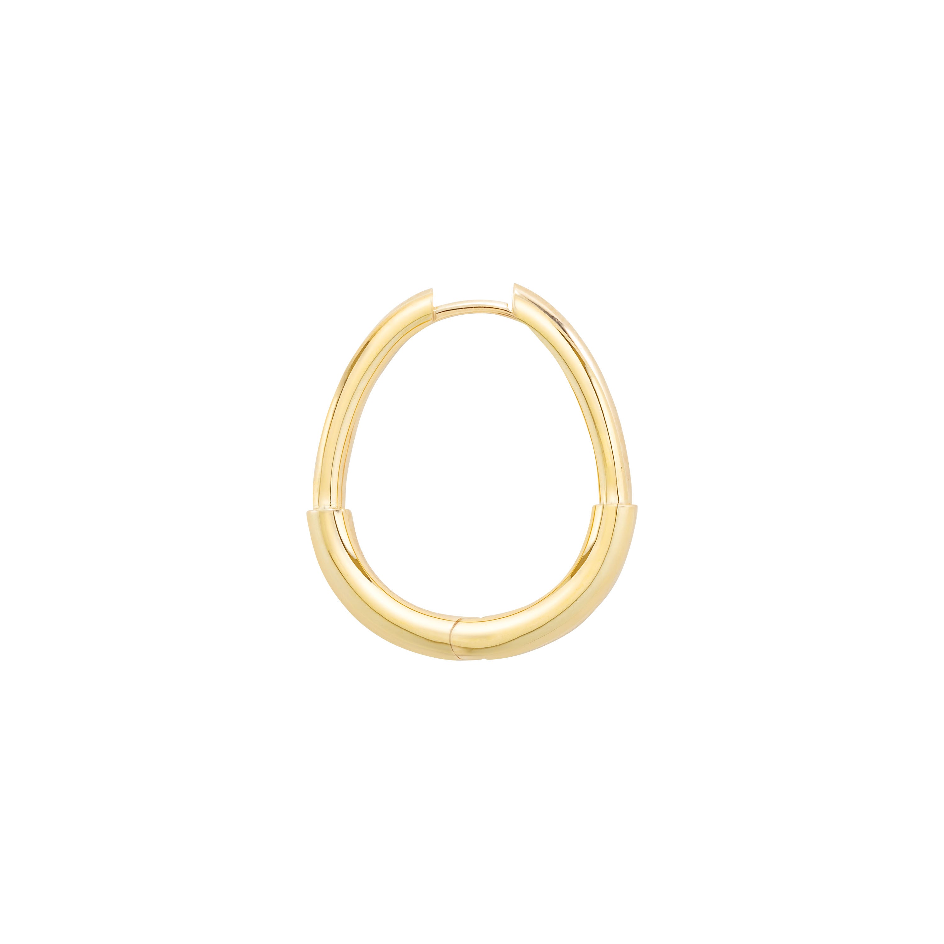Riviera Creole Single Hoop Earring in Plain Yellow Gold