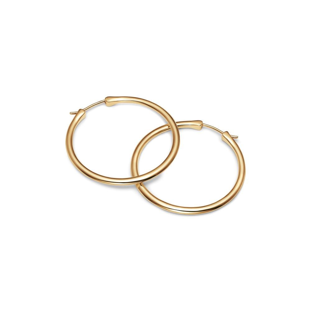 Two FUTURA Essentials Hoop Earrings on a white background.