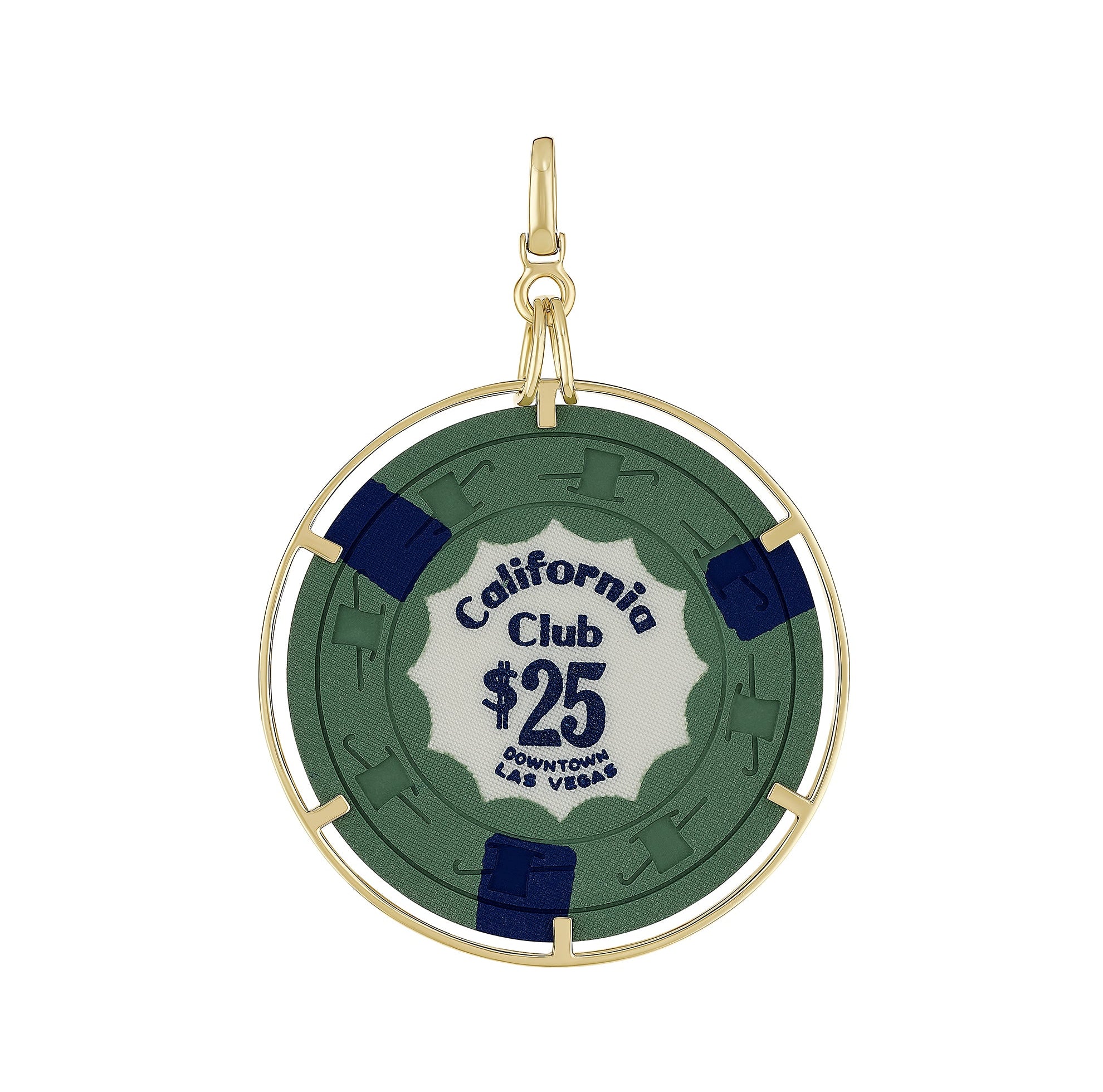 California Club Las Vegas Chip Pendant in Yellow Gold