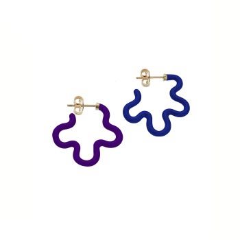 Flower Power Dark Navy & Deep Purple Earrings