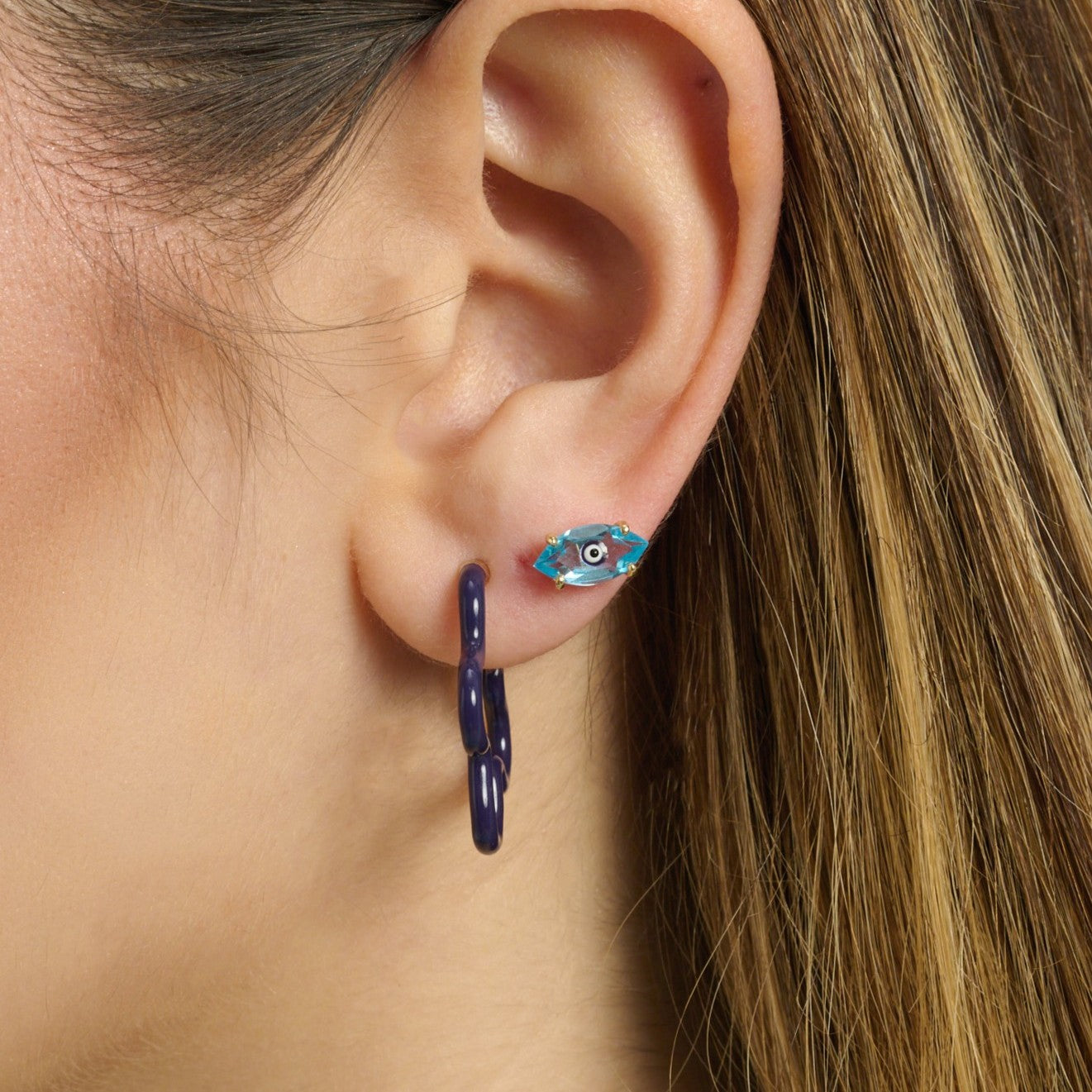 Topaz Big Eye Stud