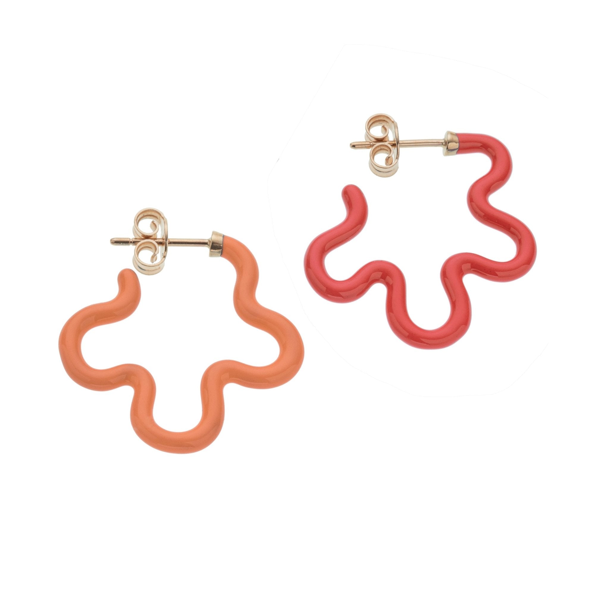 Flower Power Orange & Red Earrings