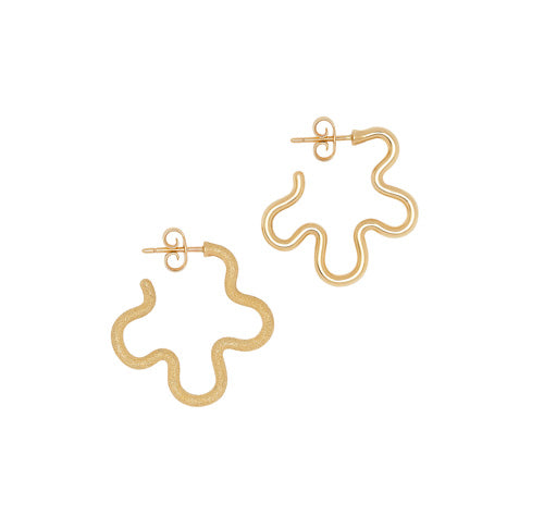 Two Tone Gold Flower Earrings