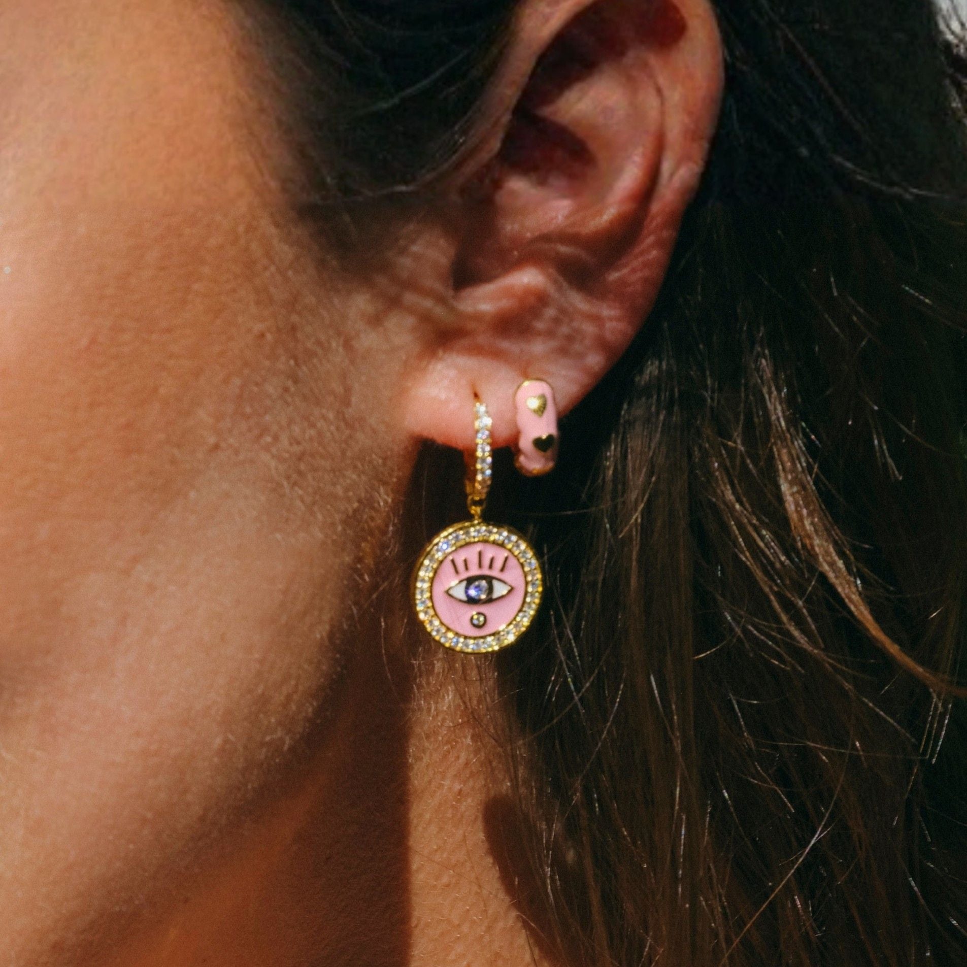 Bubblegum Pink Evil Eye Huggies