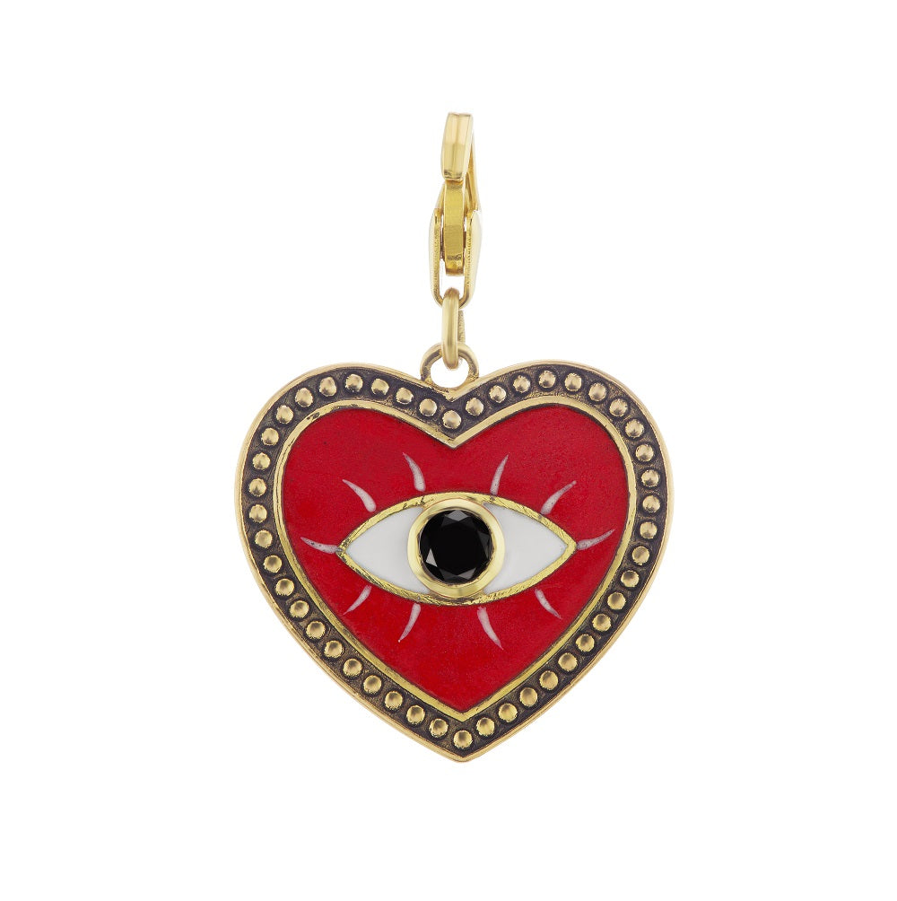 Red Evil Eye Heart Charm