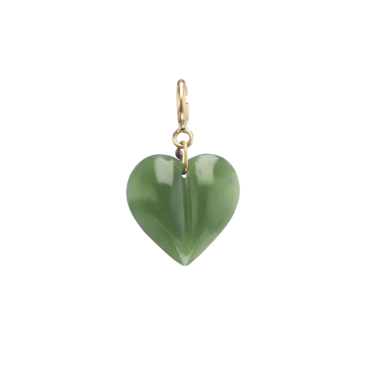 Jade Mini Split Heart Charm