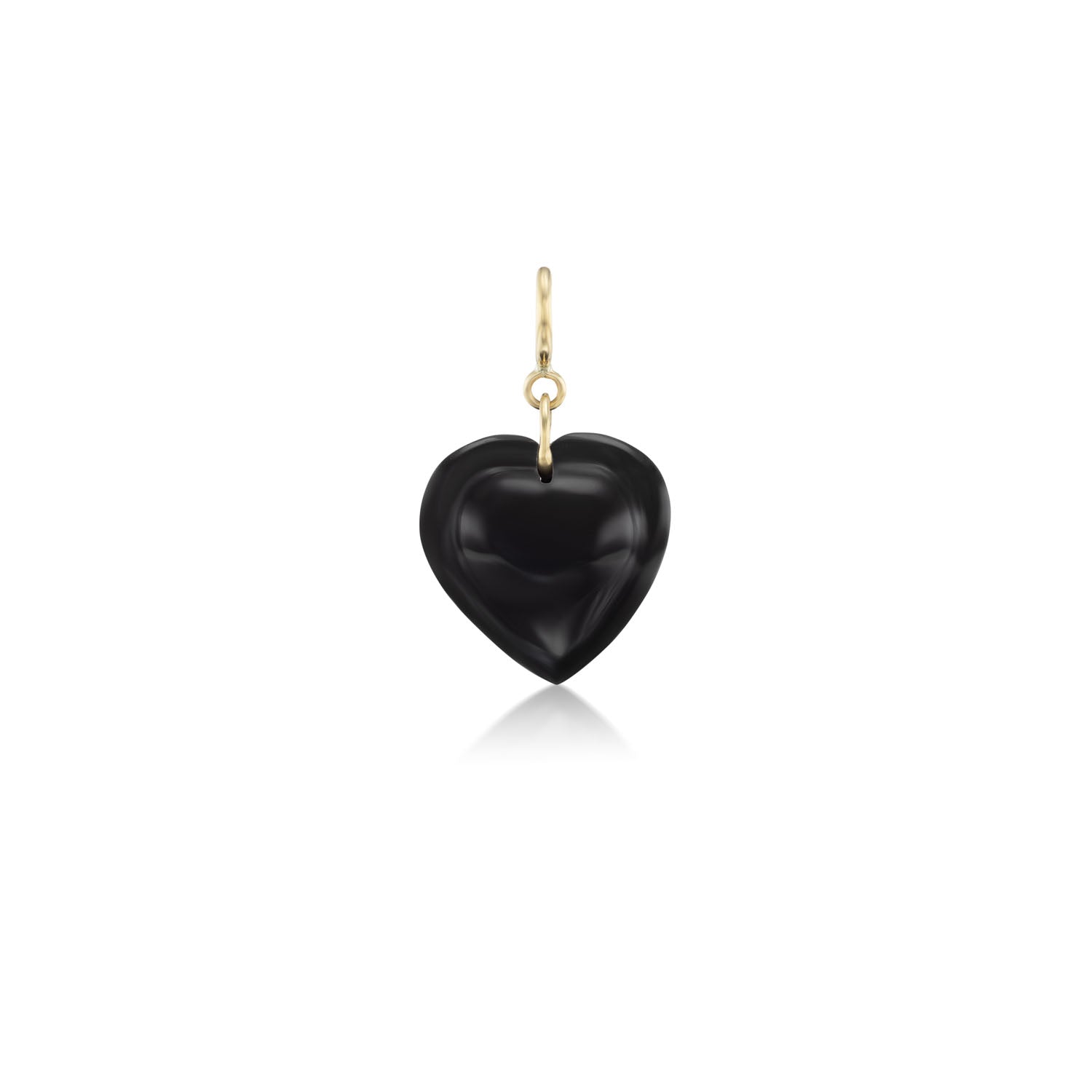 Onyx Cut Heart Charm