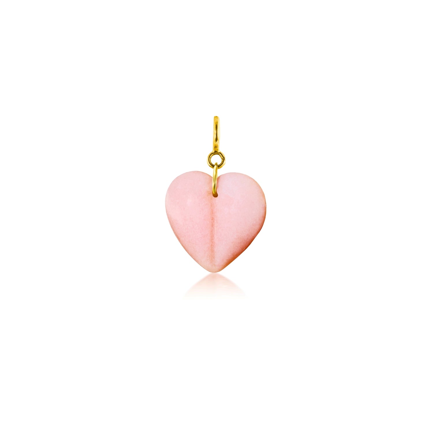 Pink Opal Mini Split Heart Charm