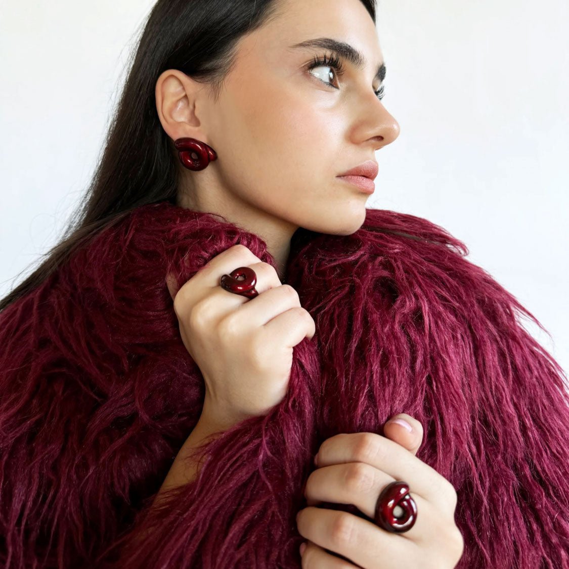 Large Oxblood Tarallo Earrings