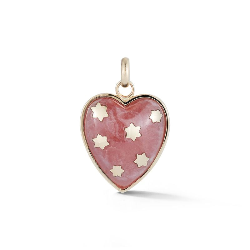 Anna Heart Charm with Rhodocrosite