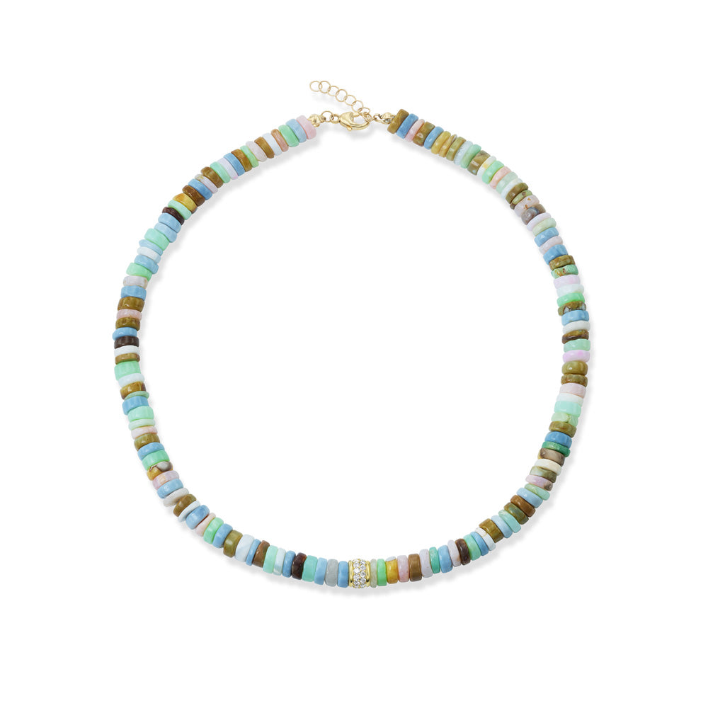 Heishi Bead Necklace Diamond Multi-color