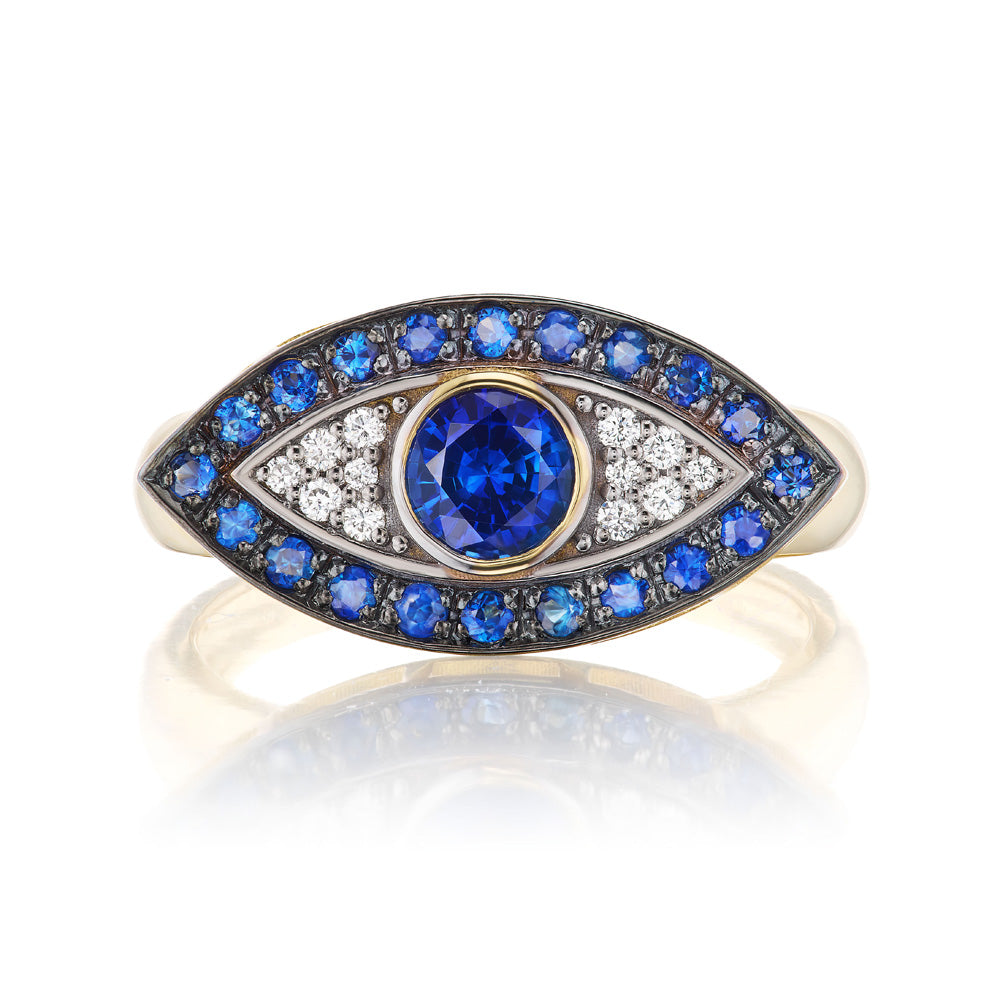 Blue Sapphire Evil Eye Ring