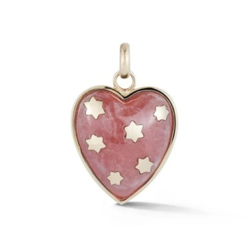 Anna Heart Charm with Rhodocrosite