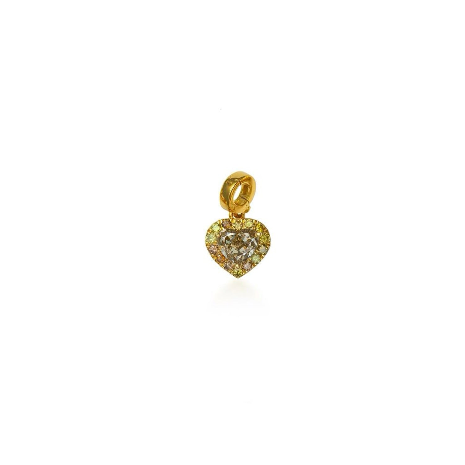 Fancy Color Diamond Halo Heart Charm