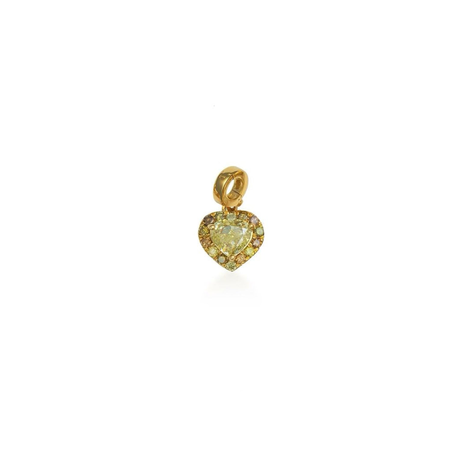 Fancy Color Yellow Heart Halo Charm