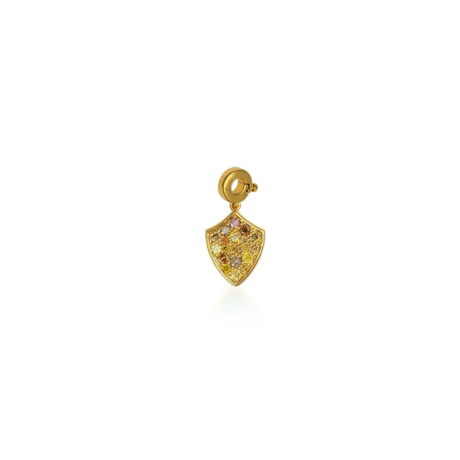 Fancy Color Diamond Pavé Shield Charm