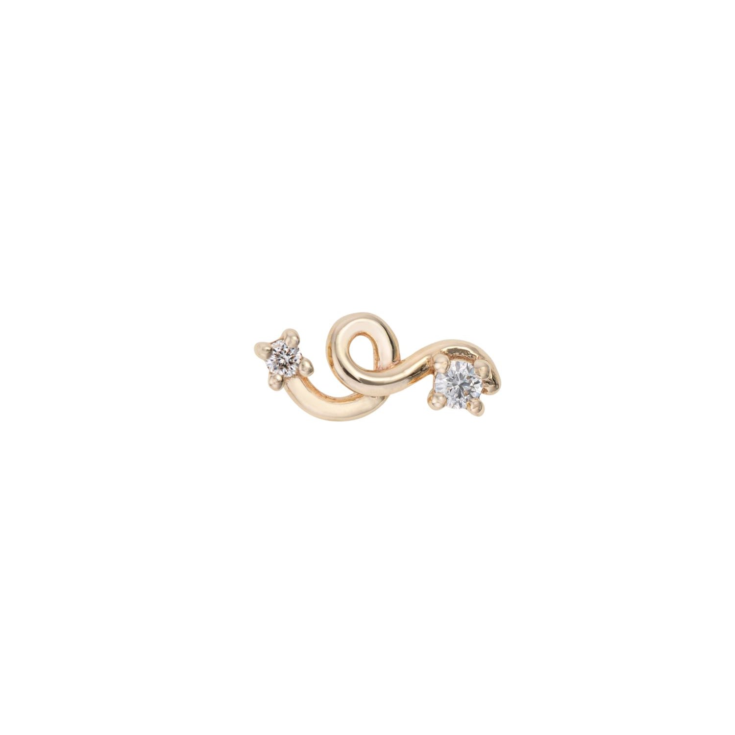 Double Diamond Mini Loop Earring