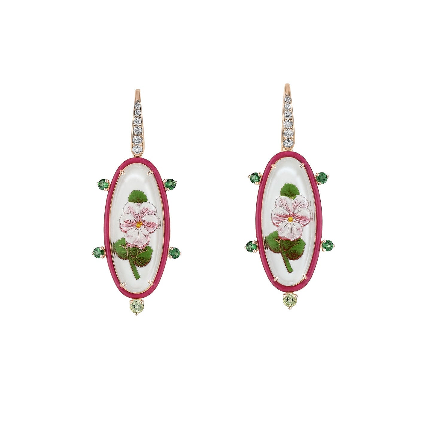 Garden Eden Pink Pansy Earring