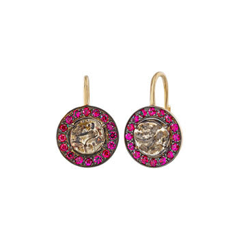 RUBY FANAM COIN EARRINGS in YELLOW GOLD