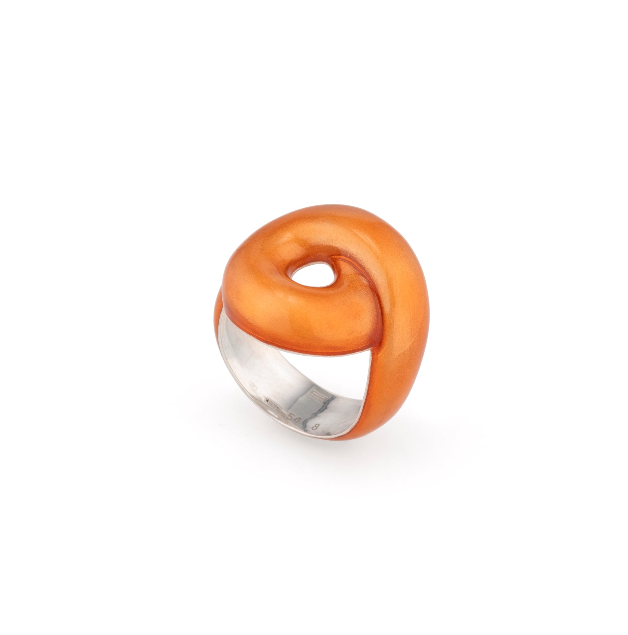 Savanna Orange Tarallo Ring in Silver