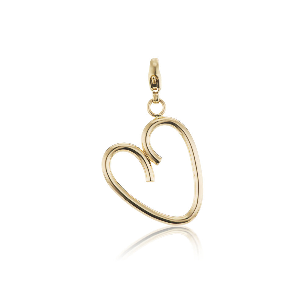 Gold Open Heart Charm