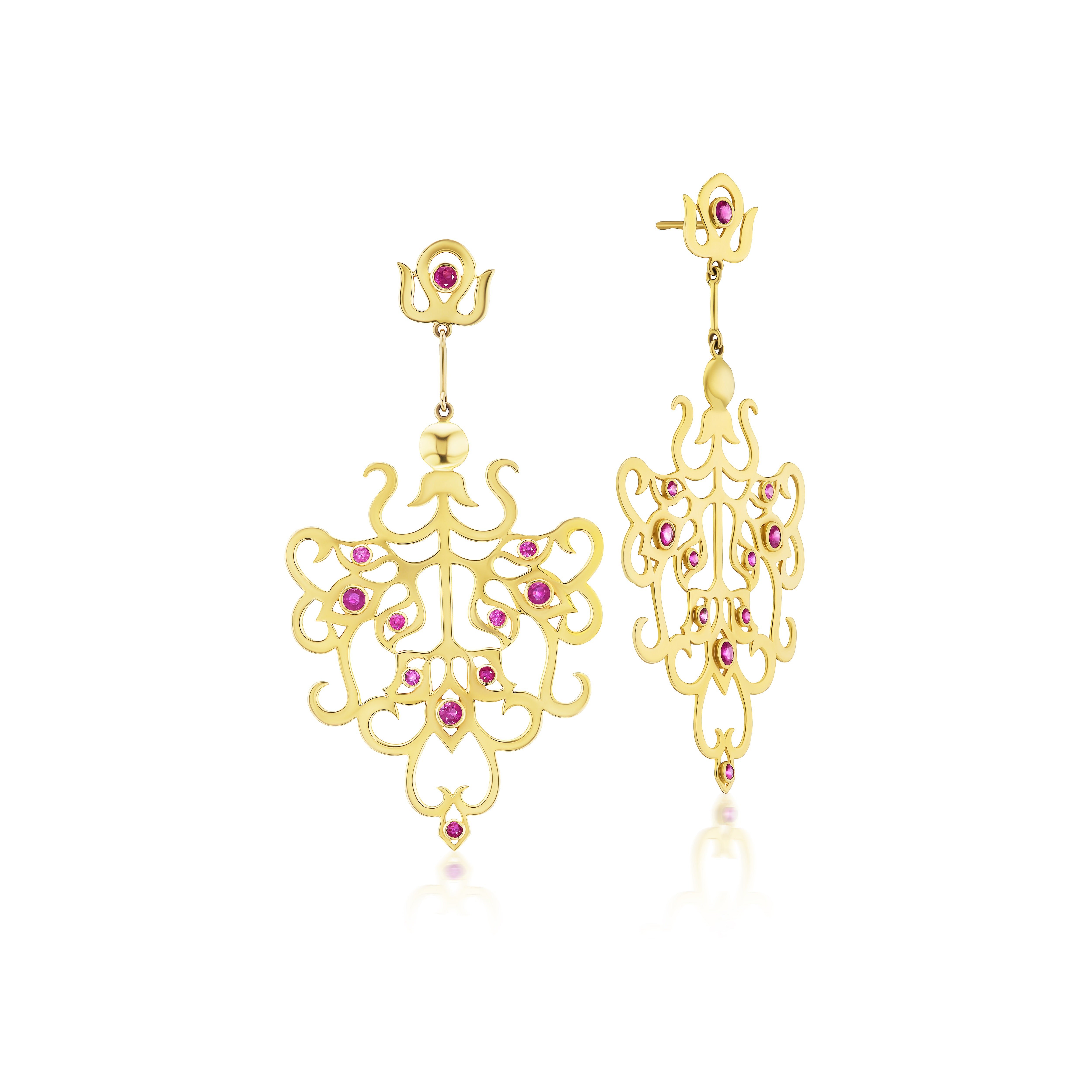 Gold Filigree Earrings in Yellow Gold