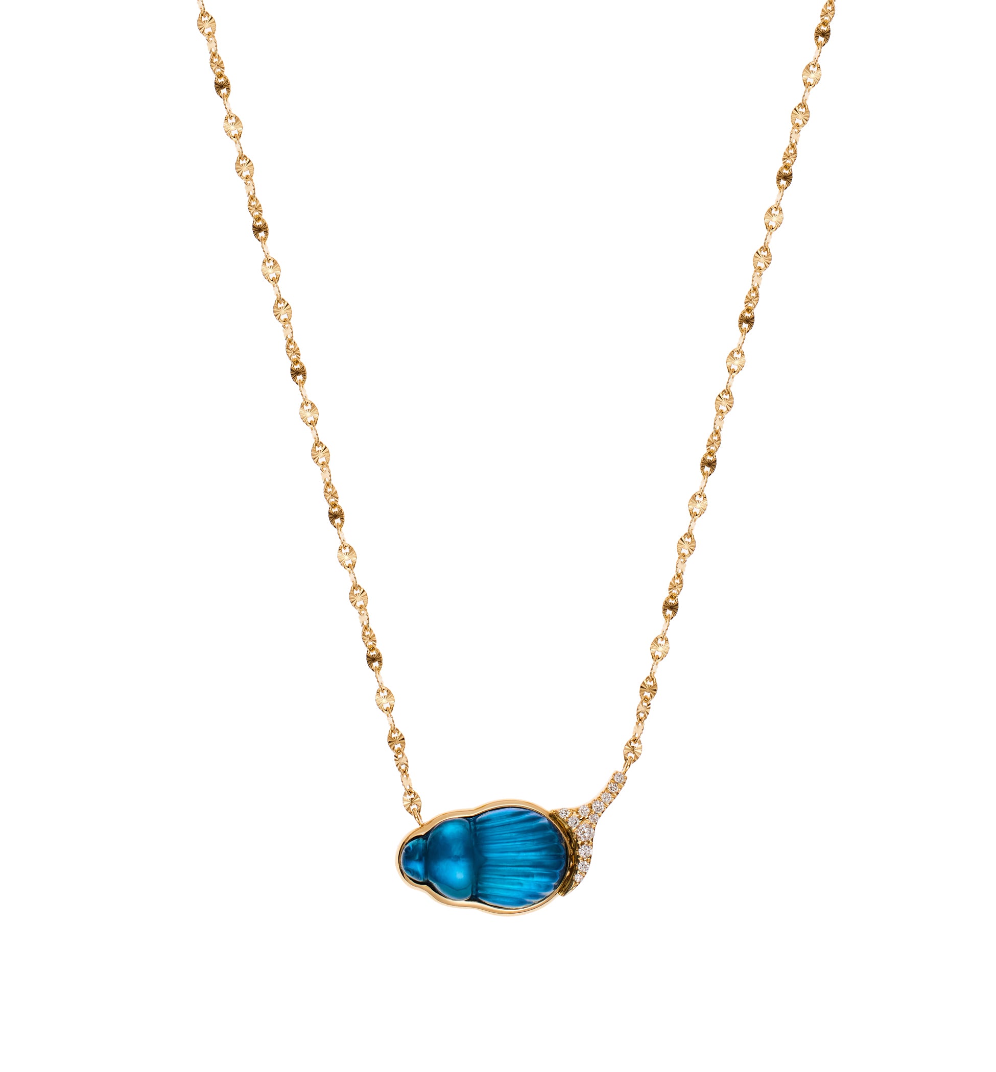 Blue Chalcedony Large Sienna Scarab Necklace