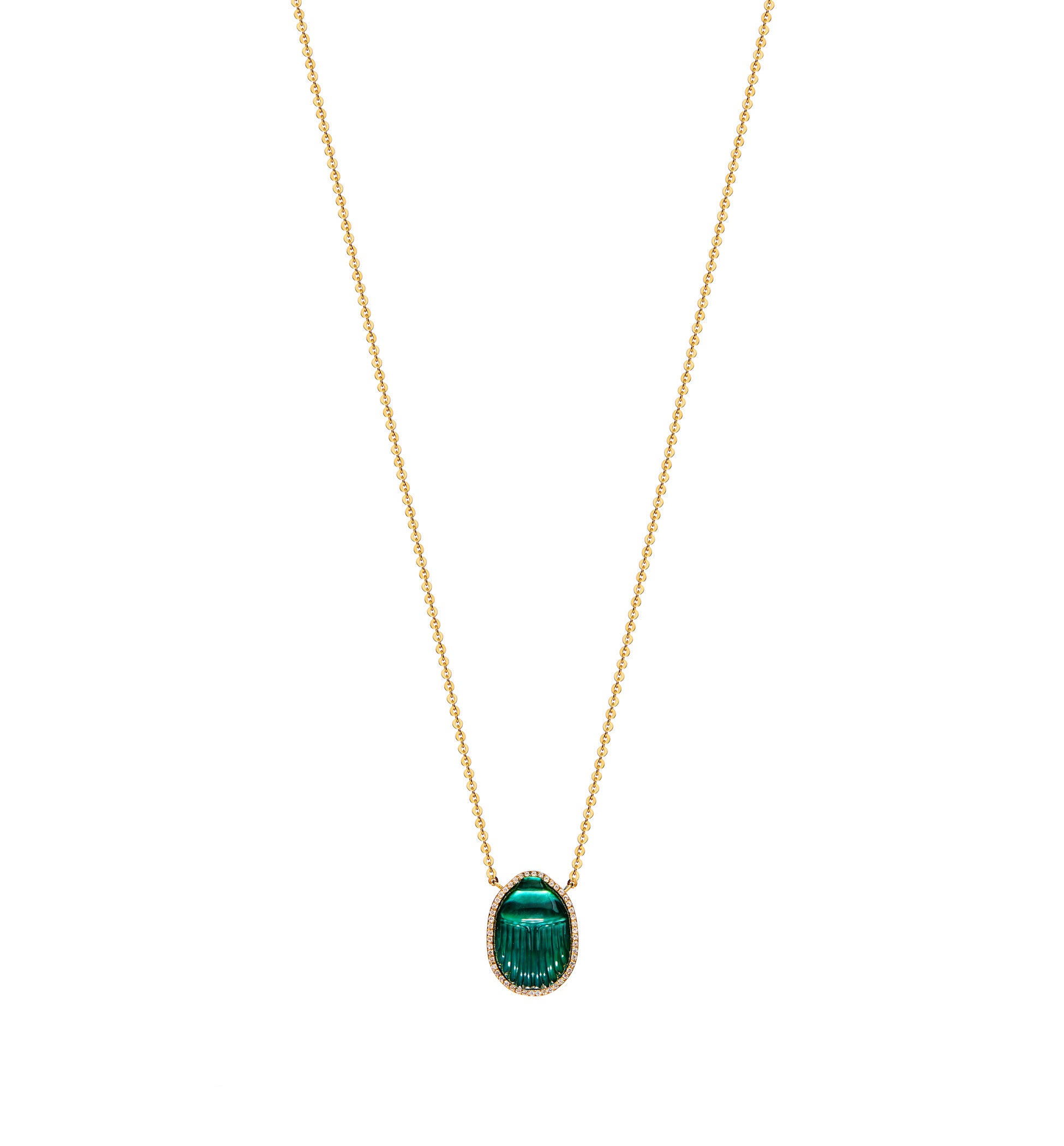Chalcedony Scarab Small Gola Necklace