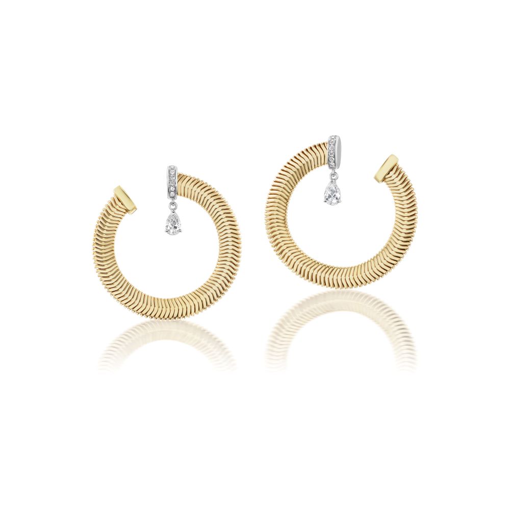 Feelings Diamond Center Hoop Earrings