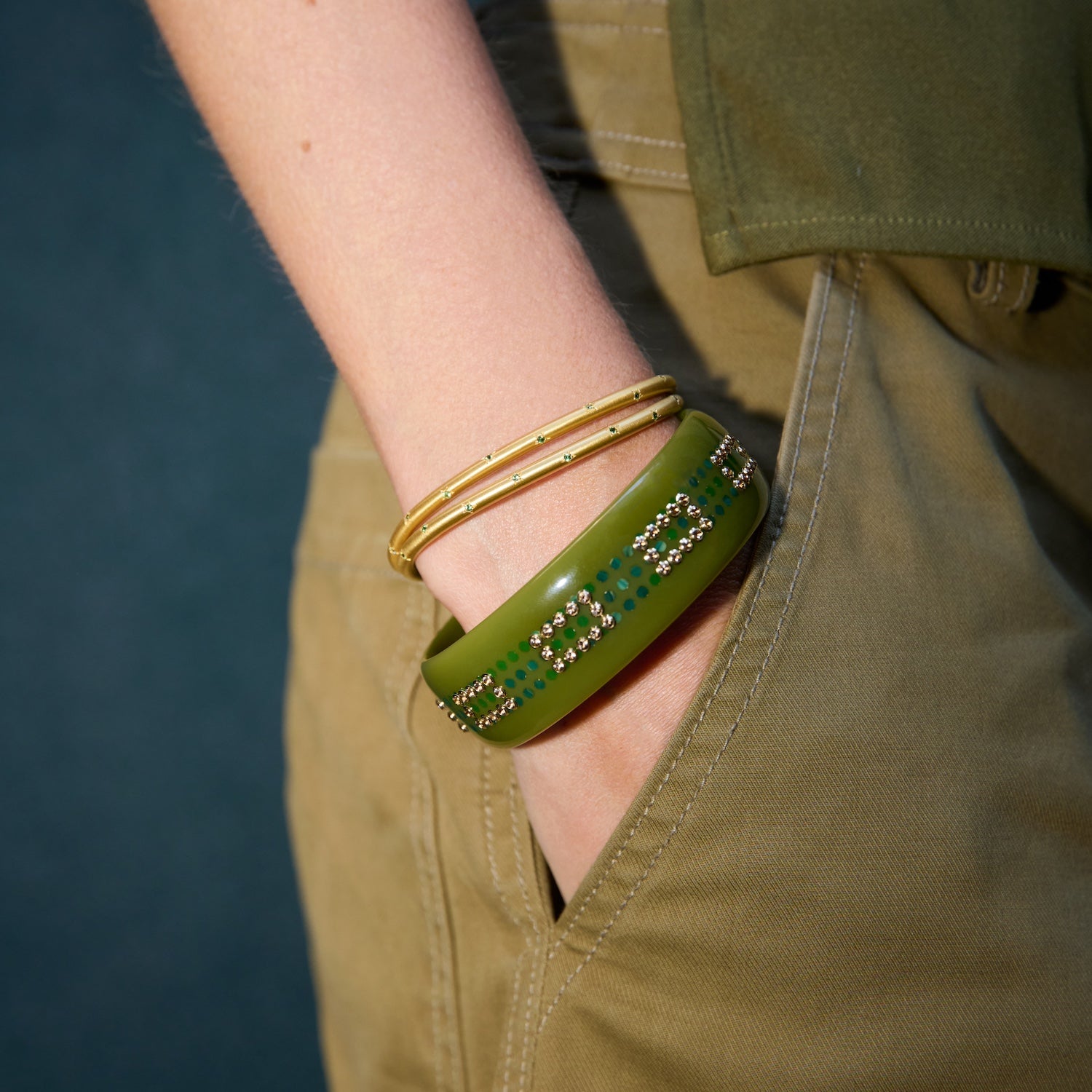 Green Tsavorite Seamless Bangle