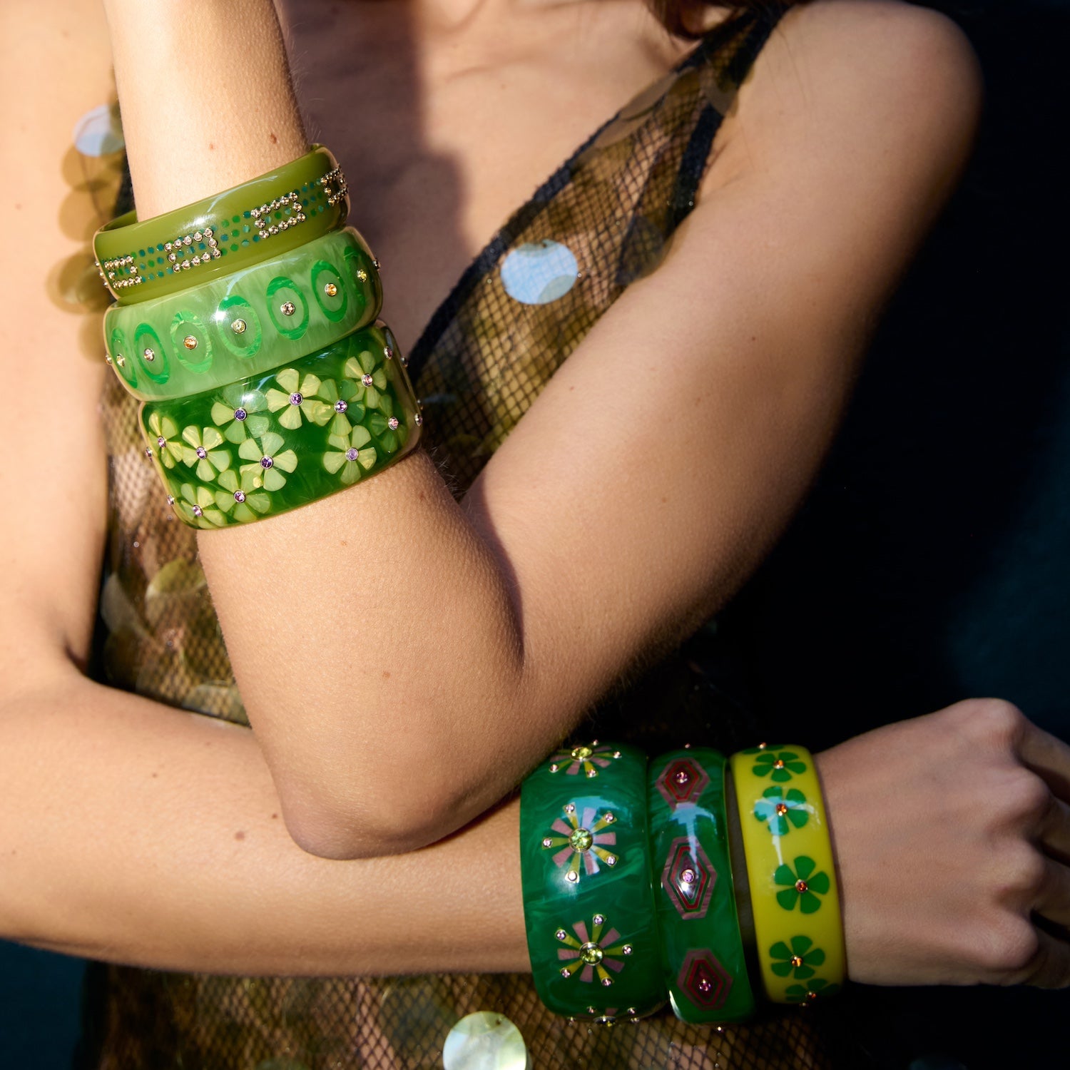 Multi-Stone Bakelite Bracelet