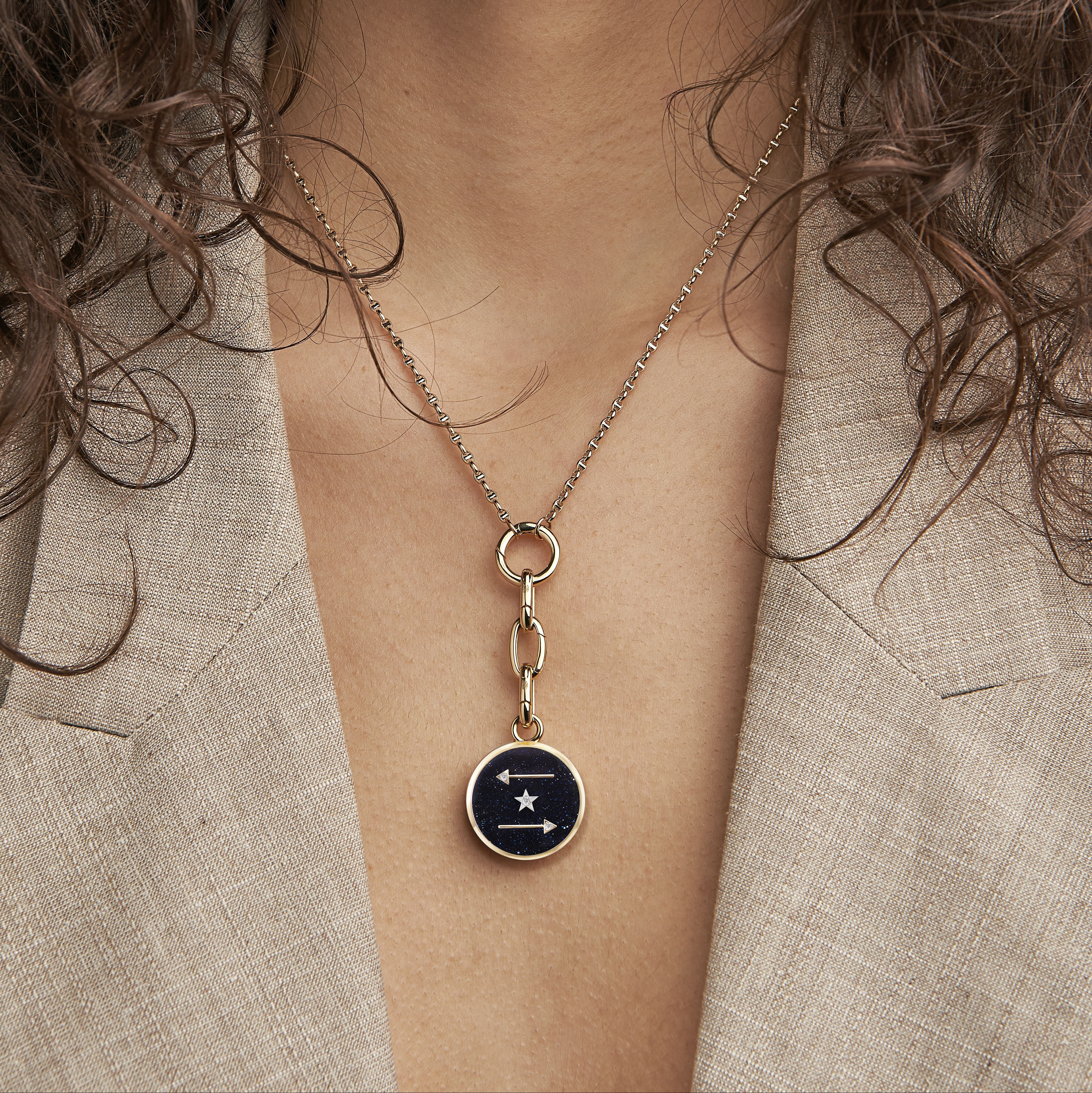 Ora Midnight Talisman Charm with Aventurine in Yellow Gold