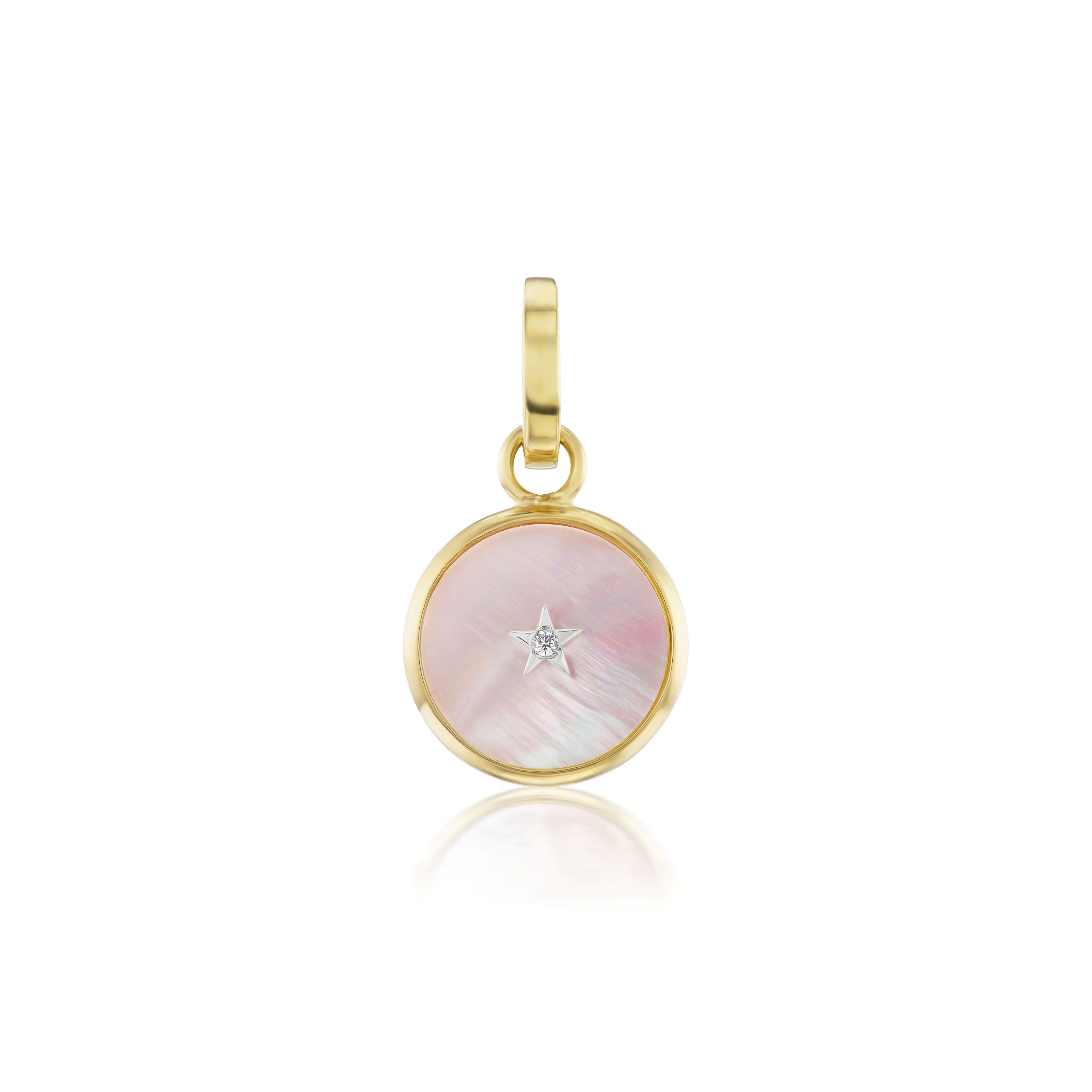 Pink Mother of Pearl Round Charm