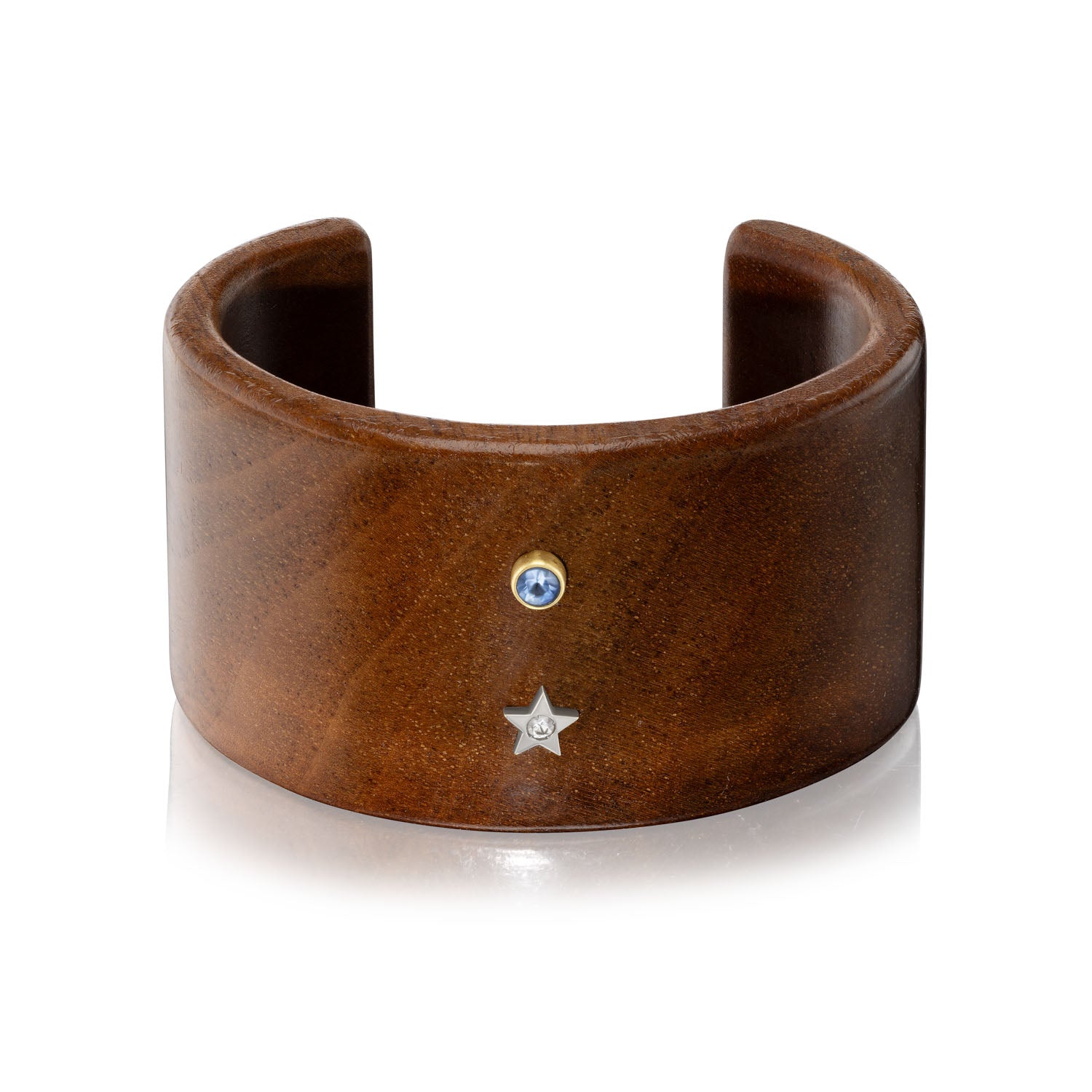 Blue Sapphire Ora Wood Sunrise Cuff